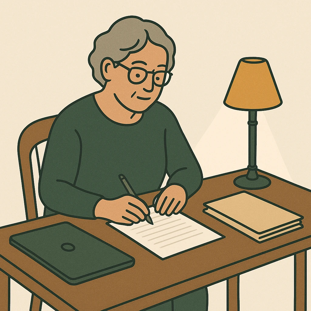 A board secretary filling in a blank meeting agenda sheet by hand